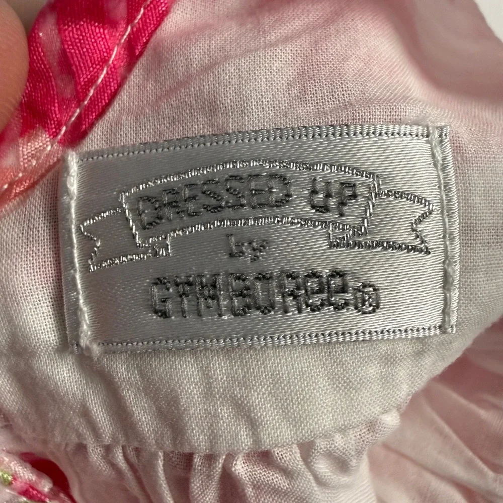 Vintage Y2K Dressed Up By Gymboree Pink Floral Bubble Romper 6-12 month Girl
